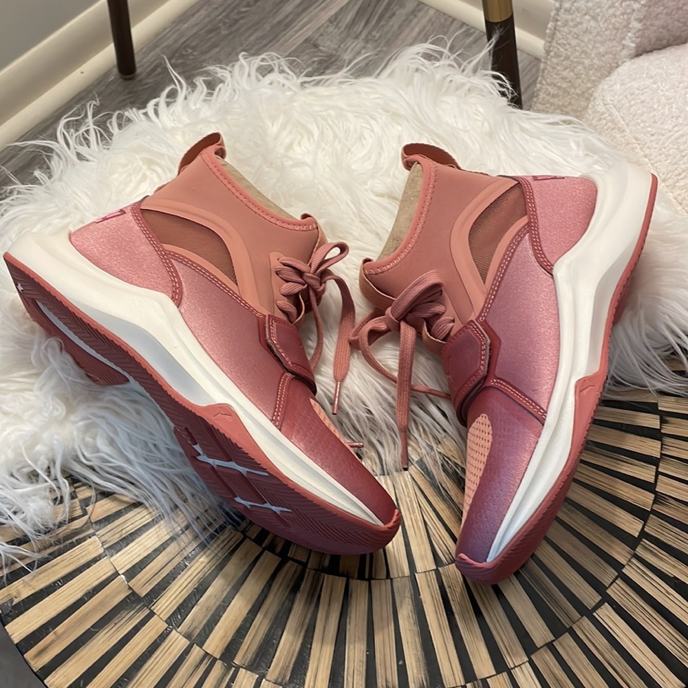 Puma 💗 Satin Pink Rose Shimmer Slip On Lace Up Mesh Velcro Cameo Trainers